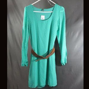 VANITY Belted Womans Dress, Small, Aqua Color NWT